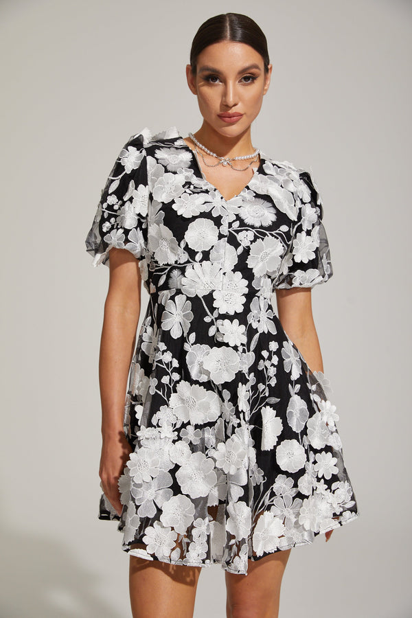 Johanna Bloom Puff - Kol Mini Elbise