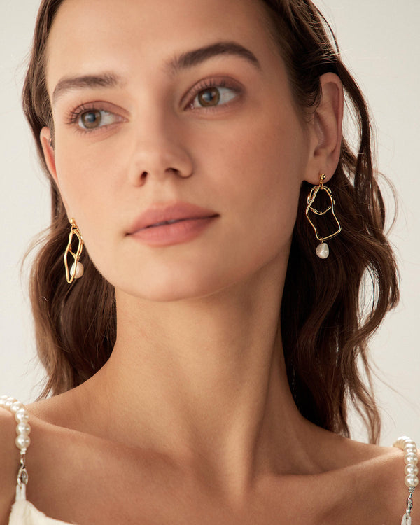 Metal İnci Küpeler