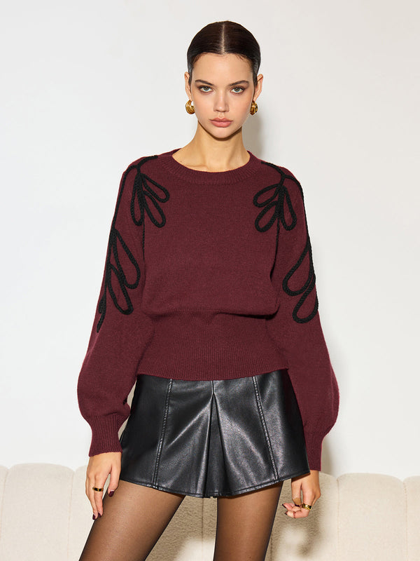 Jakarlı Kınalı Bel Örgü Üst