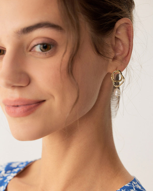 Metal İnci Küpeler