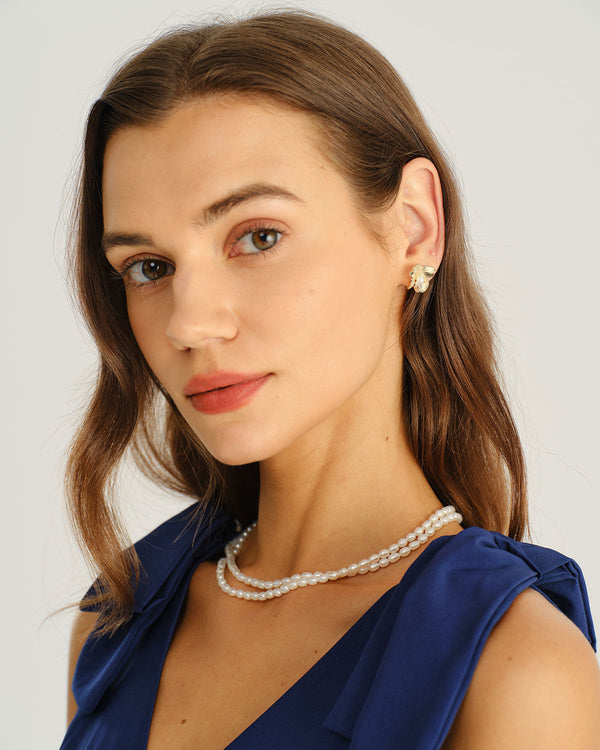 Kadınlar İçin Alaşımlı İnci Küpeler