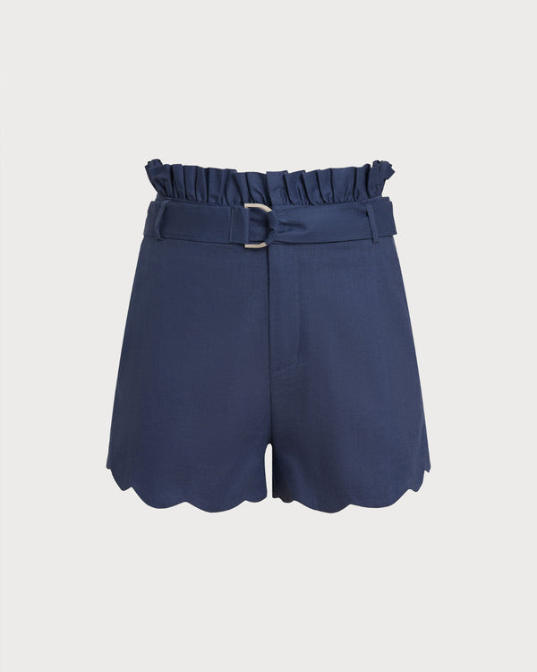 Mavi Doğal Belli Cepli Şort